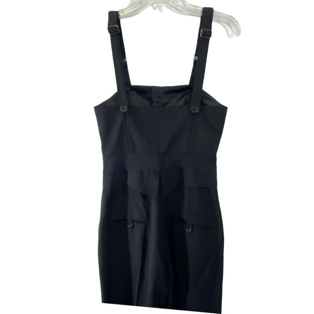 Alvin Valley‎ Womens Jumpsuite  Black 100% Wool Wide Leg Button Front Size 4/36 - Picture 4 of 11